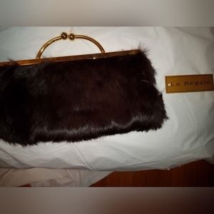 La Regale Fur Clutch with tags